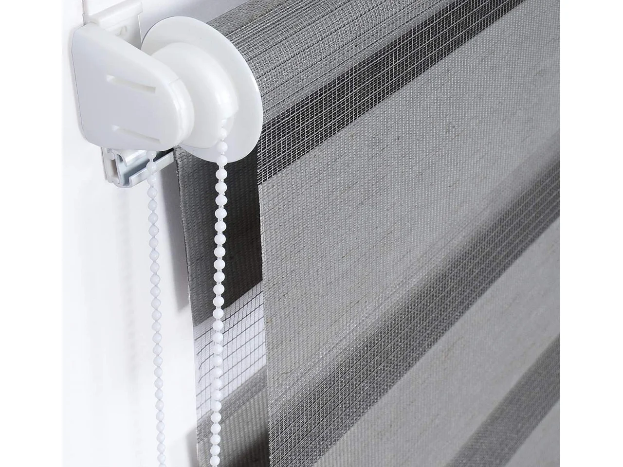 Estor enrollable cebra día y noche ventana translúcida o opaca aspecto madera 70x150cm gris 19_0000812