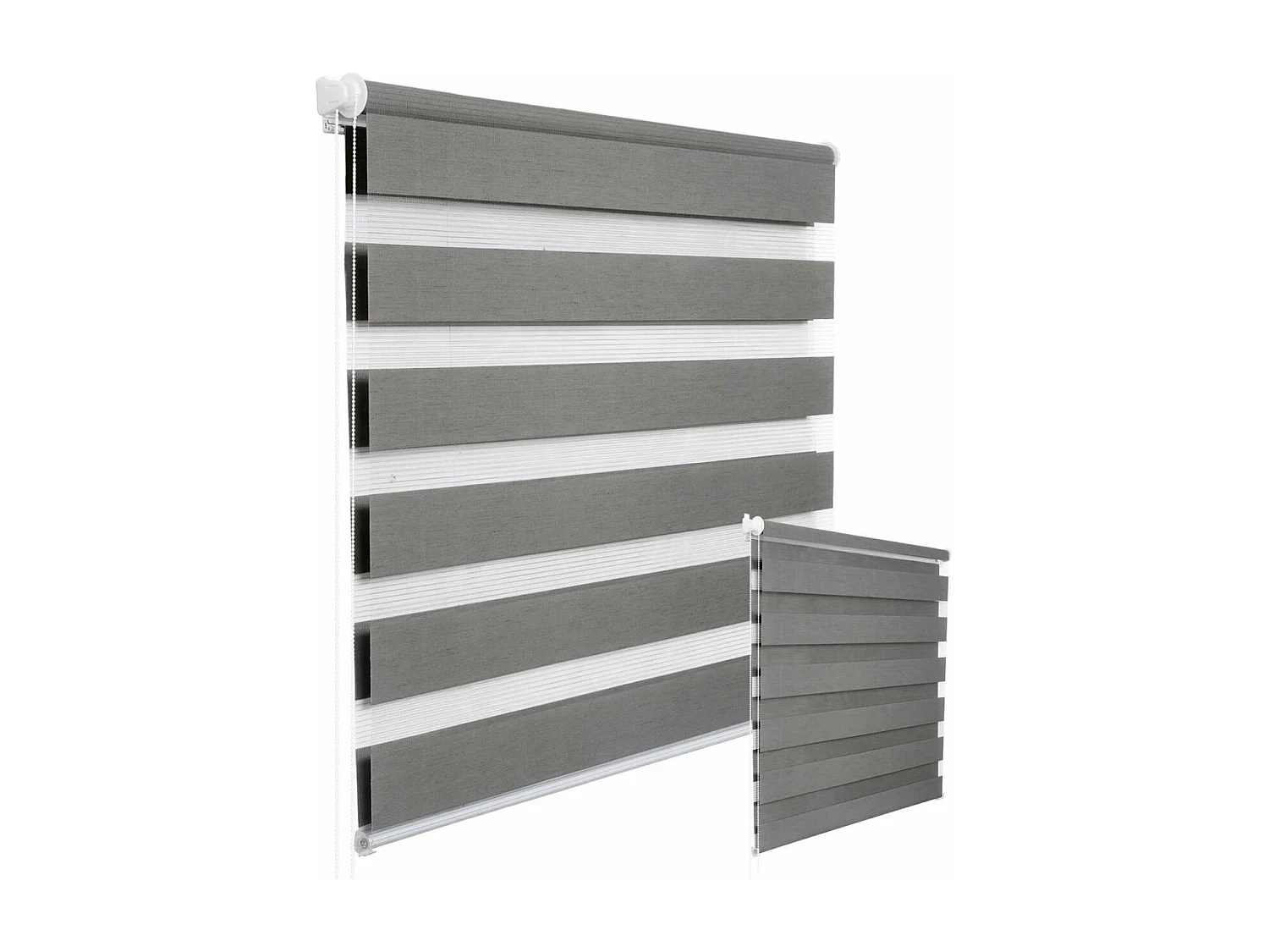 Estor enrollable cebra día y noche ventana translúcida o opaca aspecto madera 70x150cm gris 19_0000812