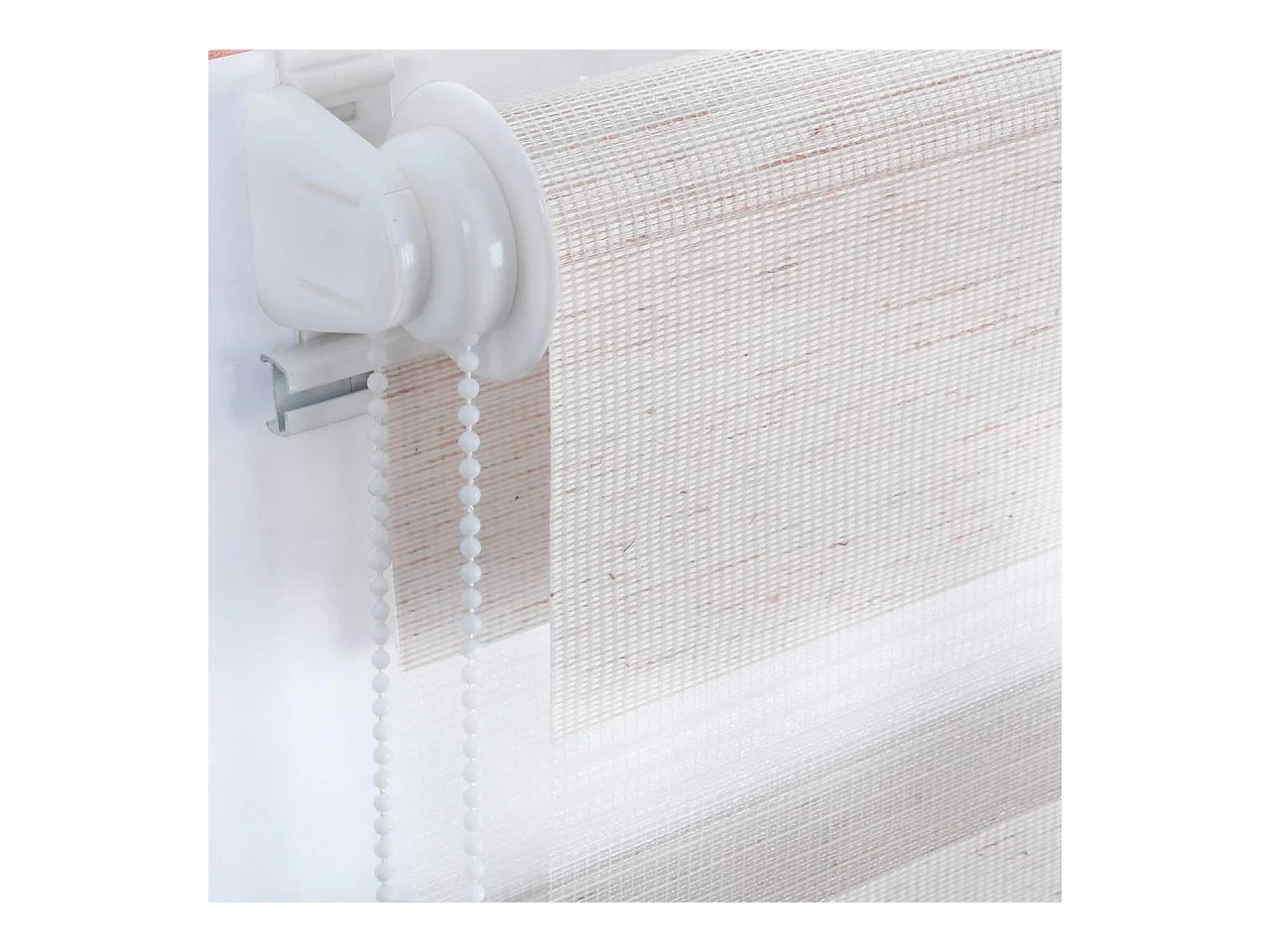 Estor enrollable doble de fijación rápida sin taladrar estor de día y de noche aislante térmico 45x150cm haya 19_0000857