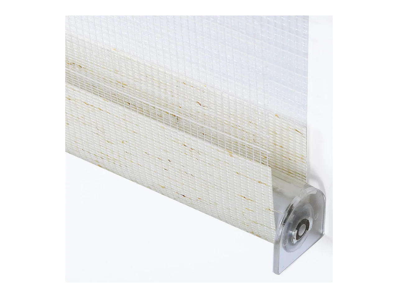 Estor enrollable doble de fijación rápida sin taladrar estor de día y de noche aislante térmico 45x150cm haya 19_0000857