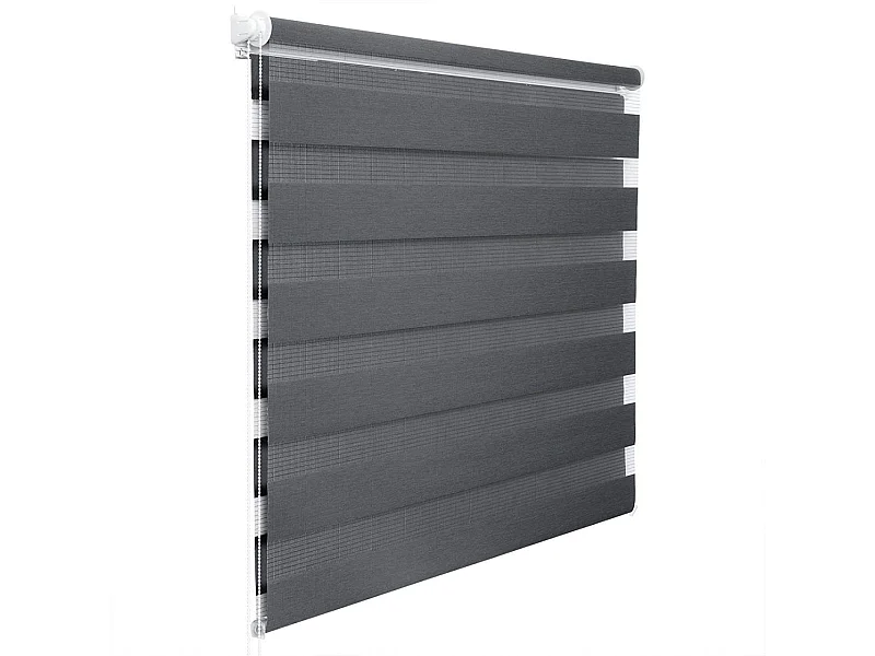 Cortina Zebra diurna e noturna rolo dupla camada 45x150cm cinza escuro 19_0000856