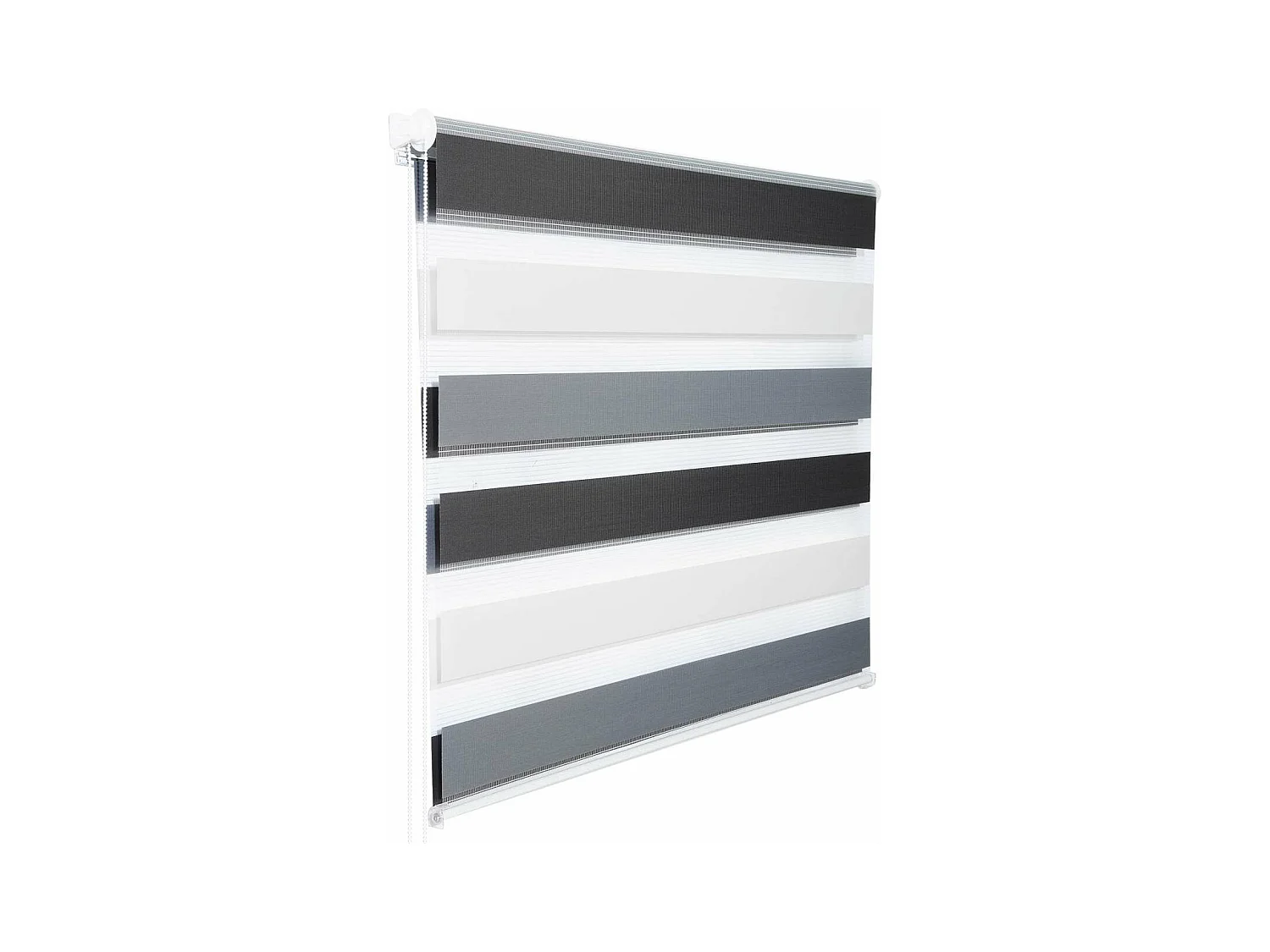 Estor enrollable Zebra día y noche doble capa 90x150cm blanco gris antracita 19_0000859