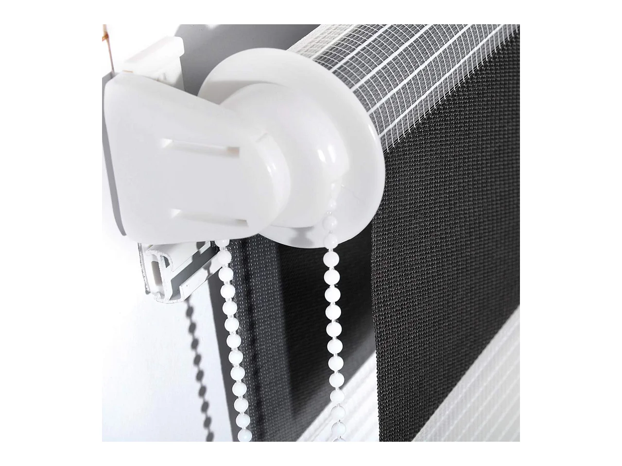 Estor enrollable Zebra día y noche doble capa 90x150cm blanco gris antracita 19_0000859