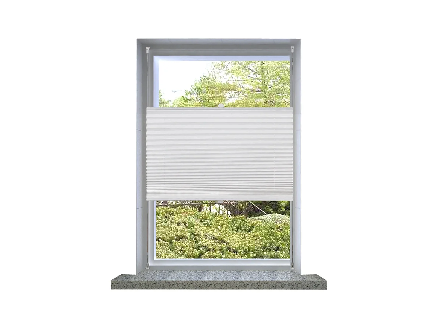 Store plissé en blanc blanche 100 x 50 x 100 cm 4102164