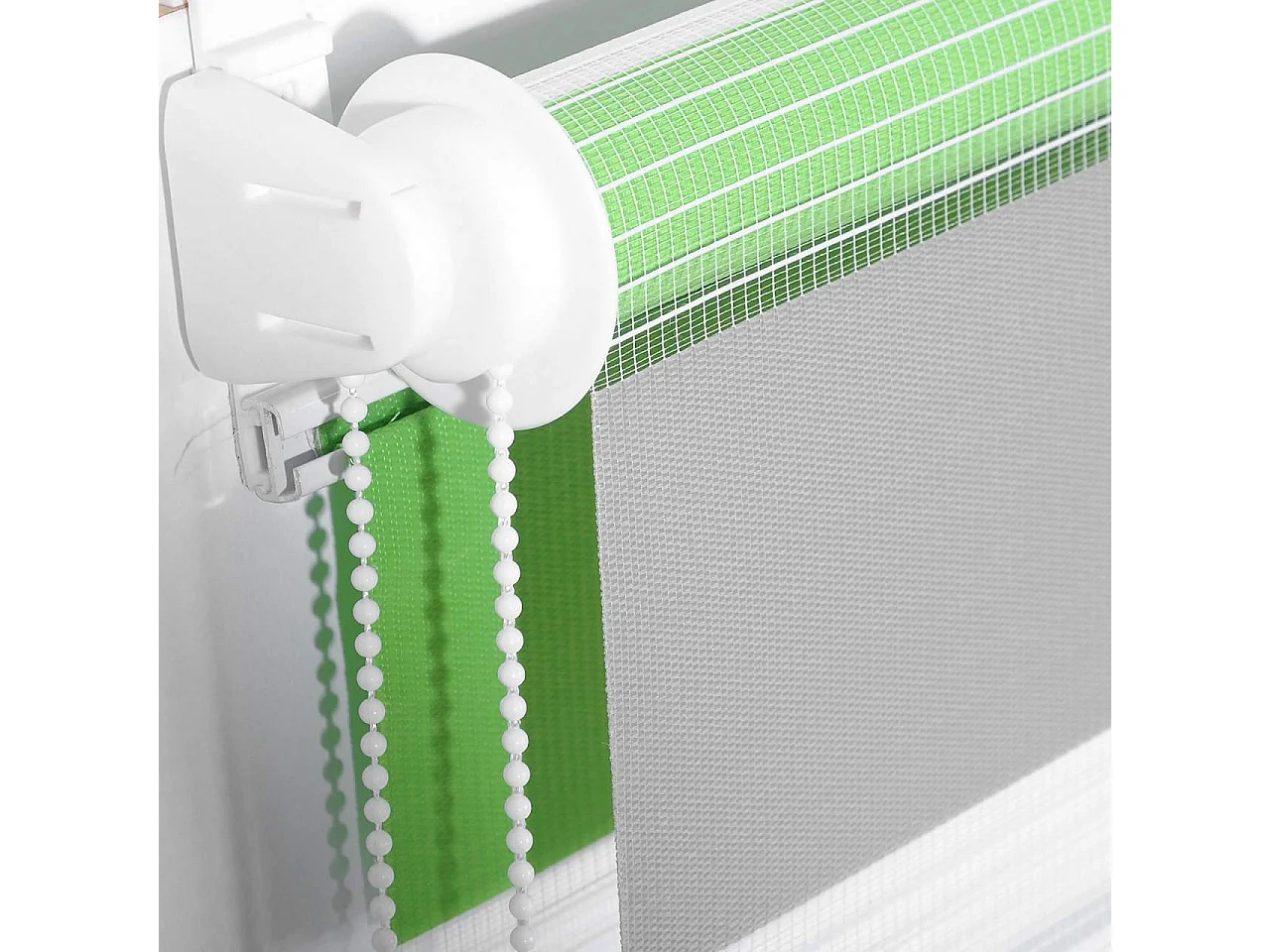 Cortina zebra diurna e noturna rolo dupla camada 45x150 cm branco verde cinza 19_0000858