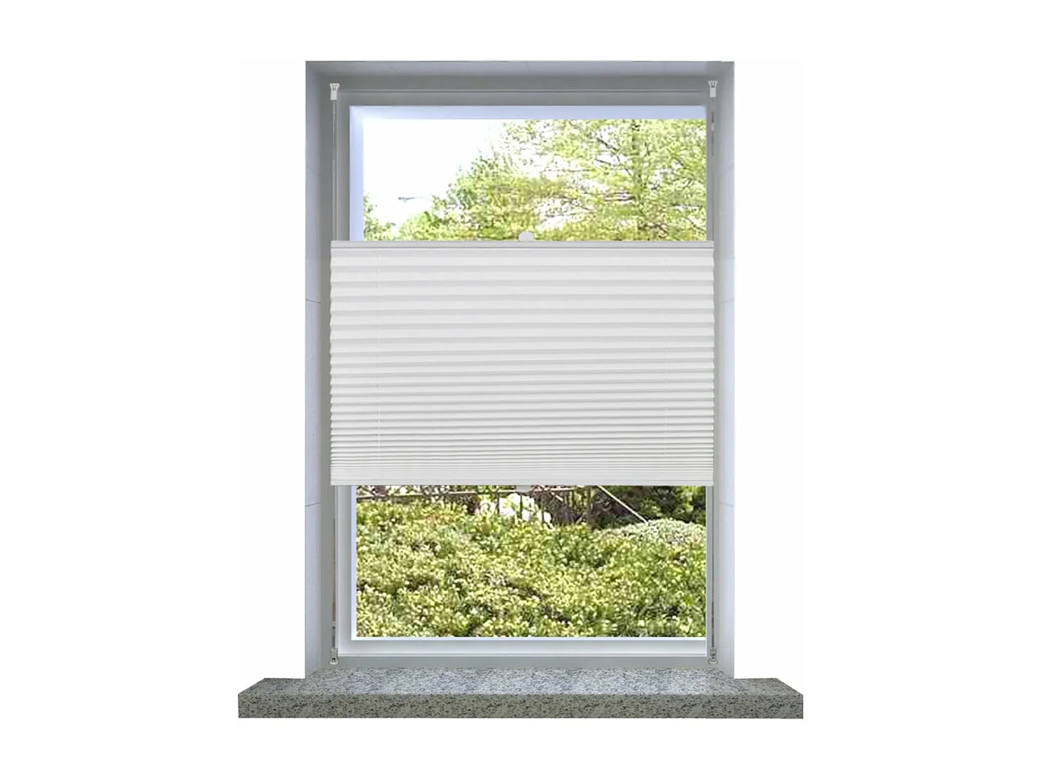 Store plissé en blanc blanche 150 x 60 x 150 cm 4102170