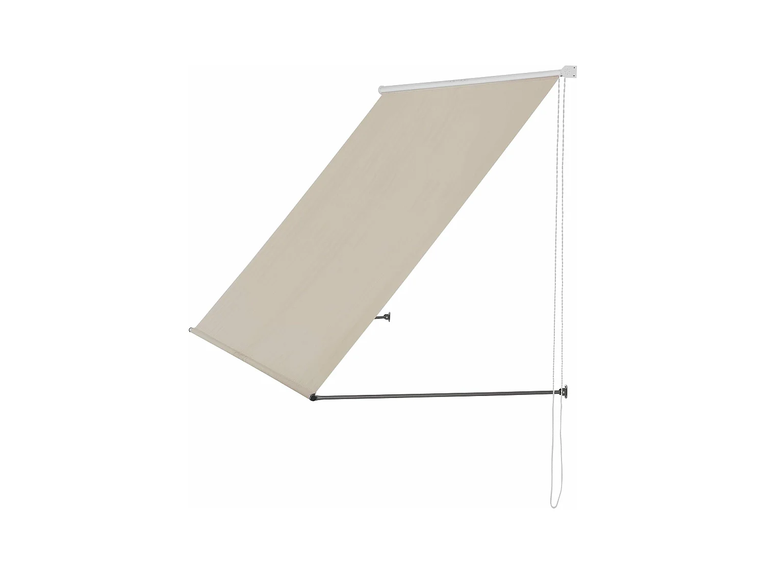 Toldo guarda-sol para fixar na parede estrutura de aço retrátil areia 350 x 120 cm 03_0001114