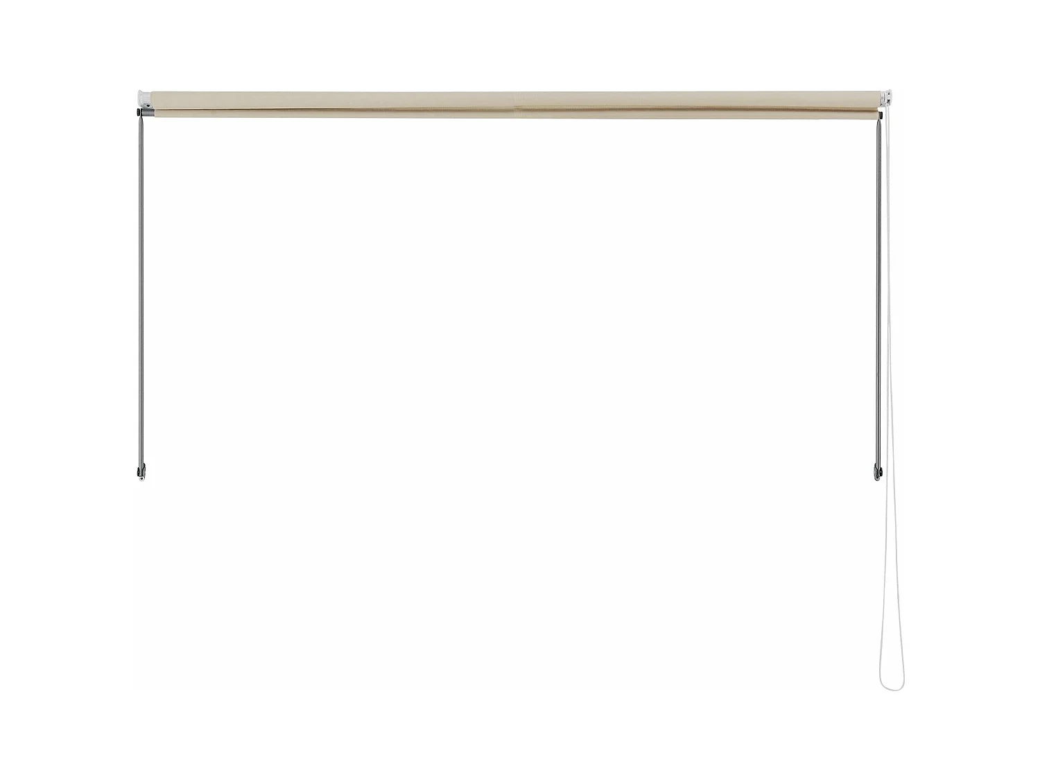 Toldo guarda-sol para fixar na parede estrutura de aço retrátil areia 350 x 120 cm 03_0001114