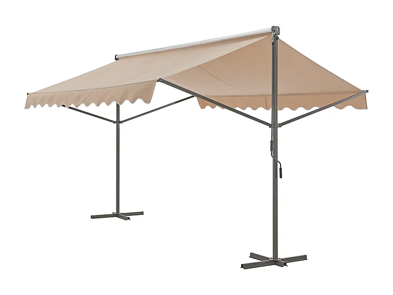 Toldo autoportante de doble vertiente 400 x 300 x 260 cm arena 03_0008295