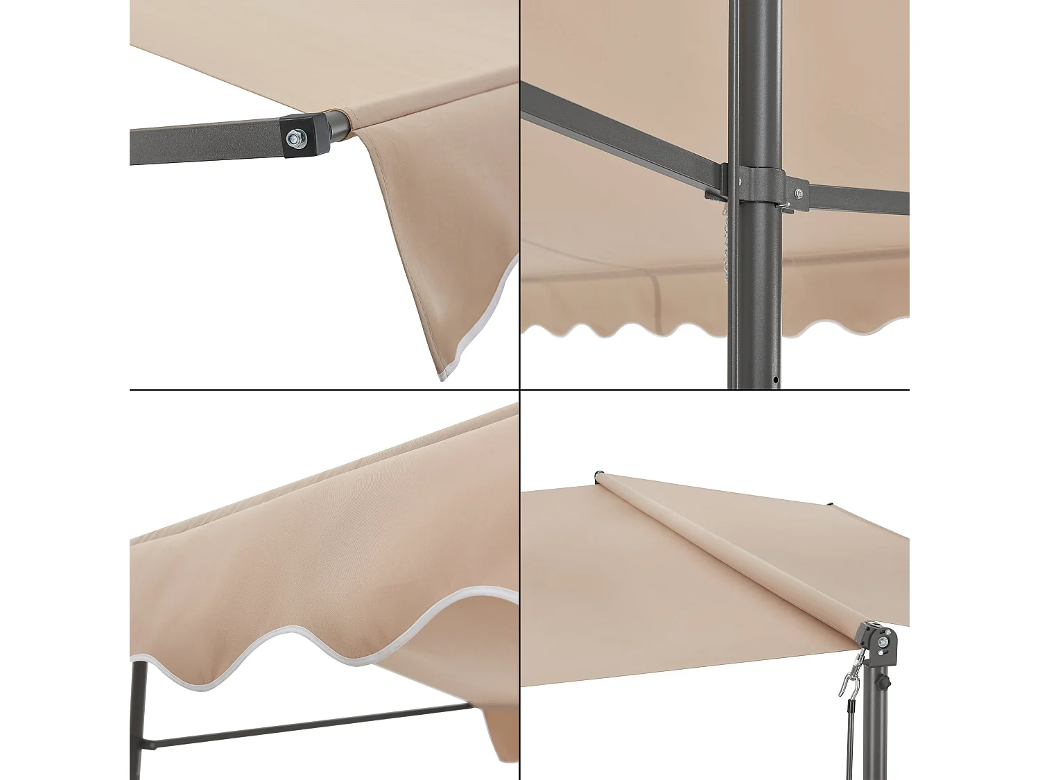 Toldo autoportante de doble vertiente 400 x 300 x 260 cm arena 03_0008295