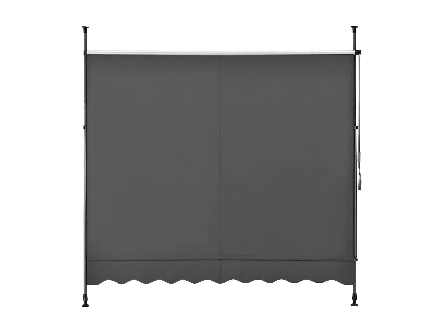 Protetor solar de metal e poliéster de altura variável cinza 150 x 120 x 200-300 cm 03_0001116