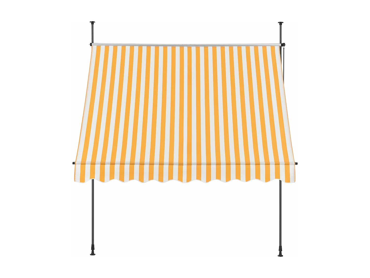 Toldo telescópico acero poliéster 200 x 120 x 200-300 cm amarillo blanco 03_0008322