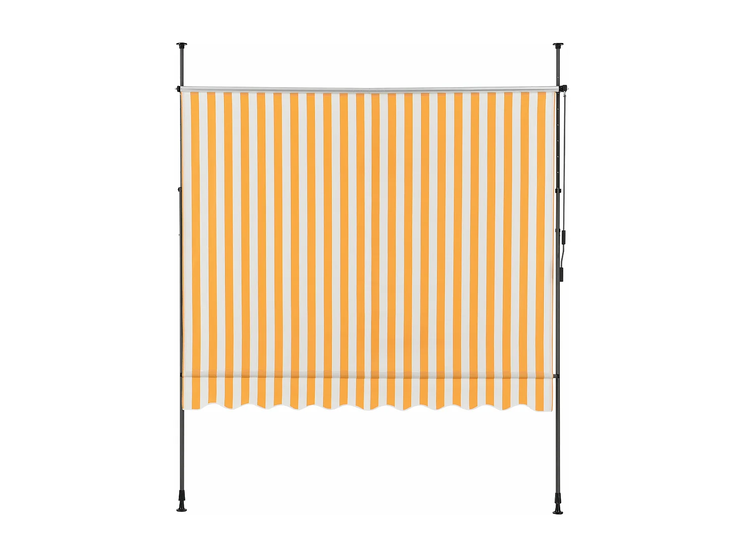 Toldo telescópico acero poliéster 200 x 120 x 200-300 cm amarillo blanco 03_0008322