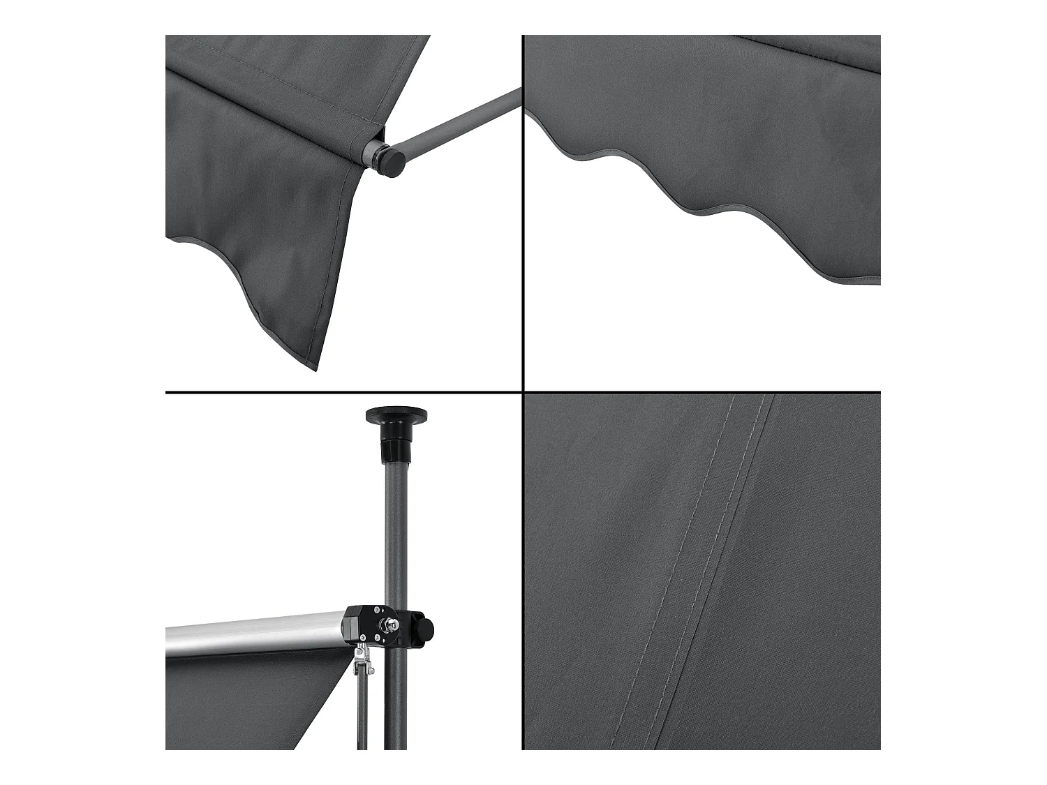 Brise-soleil pare-soleil acier et grise 250 x 118 x 300 cm 03_0004705