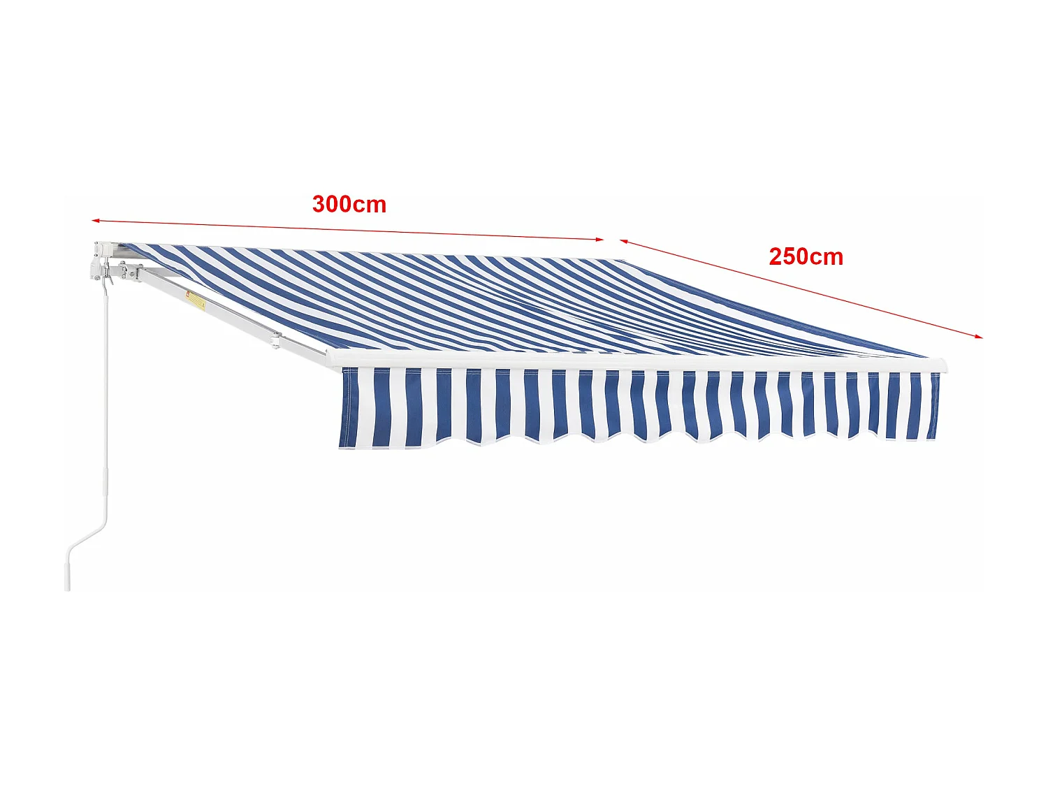 Store banne avec manivelle blanche 300 x 300 x 250 cm 03_0008304