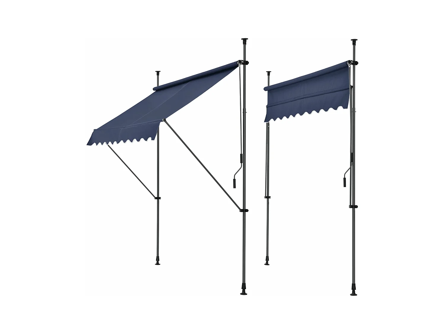 Tenda telescopica in acciaio poliestere 200 x 120 x 200-300 cm blu scuro 03_0008319