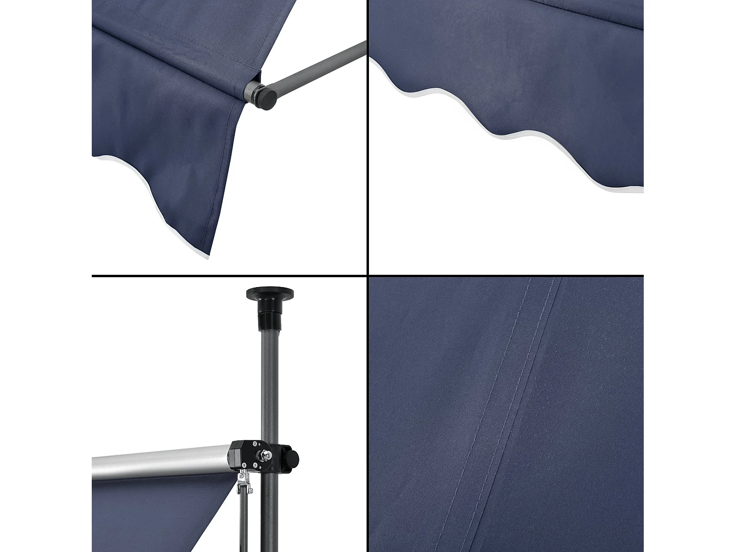 Tenda telescopica in acciaio poliestere 200 x 120 x 200-300 cm blu scuro 03_0008319
