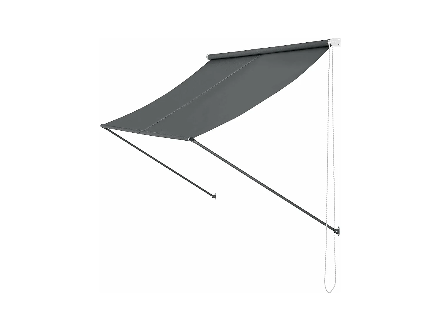 Tendalino parasole da fissare a muro telaio in acciaio a scomparsa 250 x 120 cm grigio 03_0001106