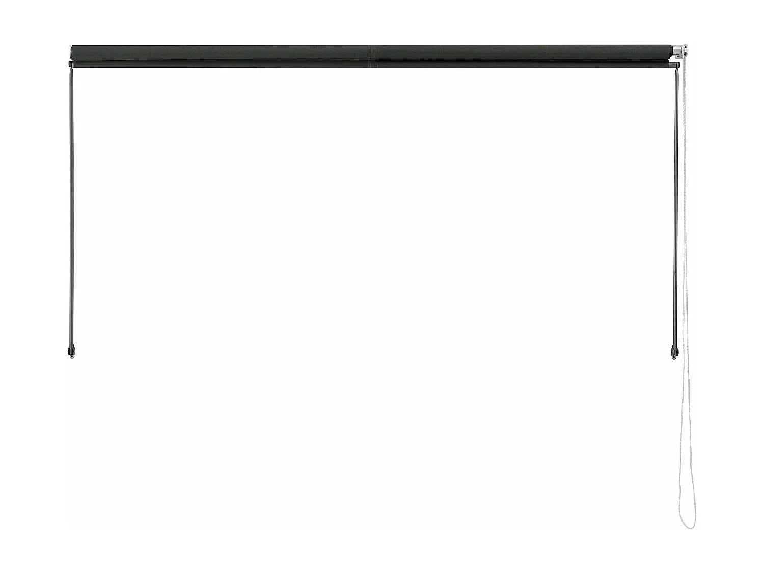 Tendalino parasole da fissare a muro telaio in acciaio a scomparsa 250 x 120 cm grigio 03_0001106