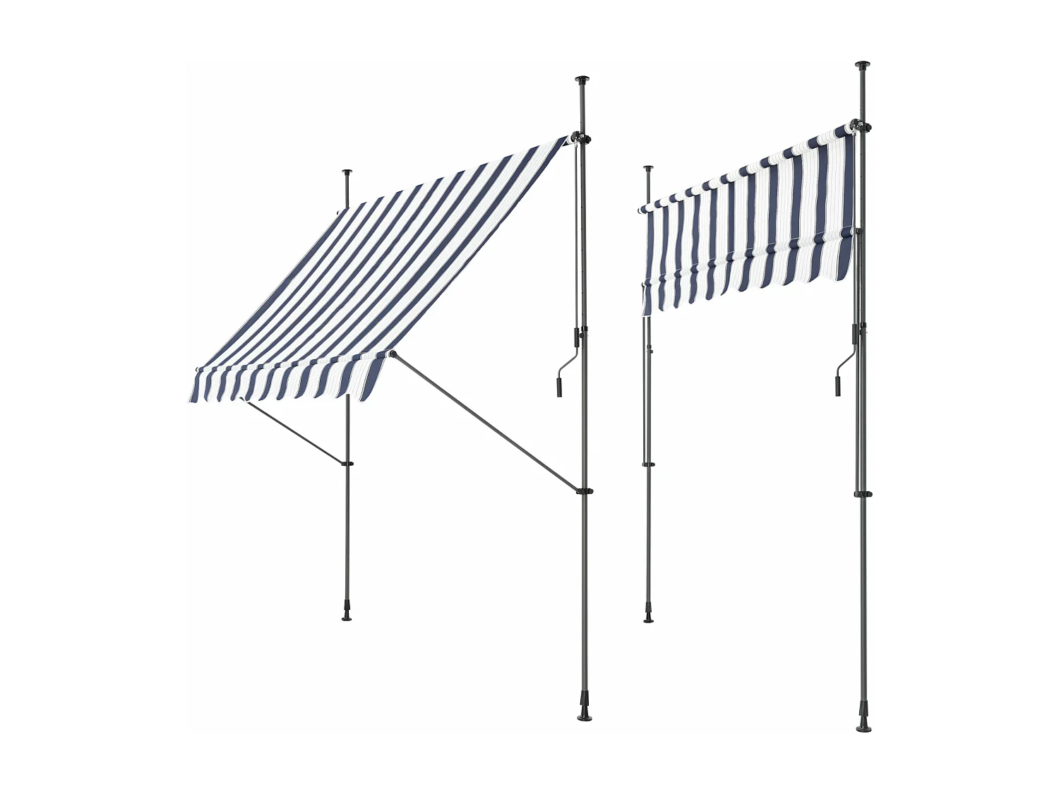 Toldo telescópico acero poliéster 150 x 120 x 200-300 cm azul oscuro blanco 03_0008314