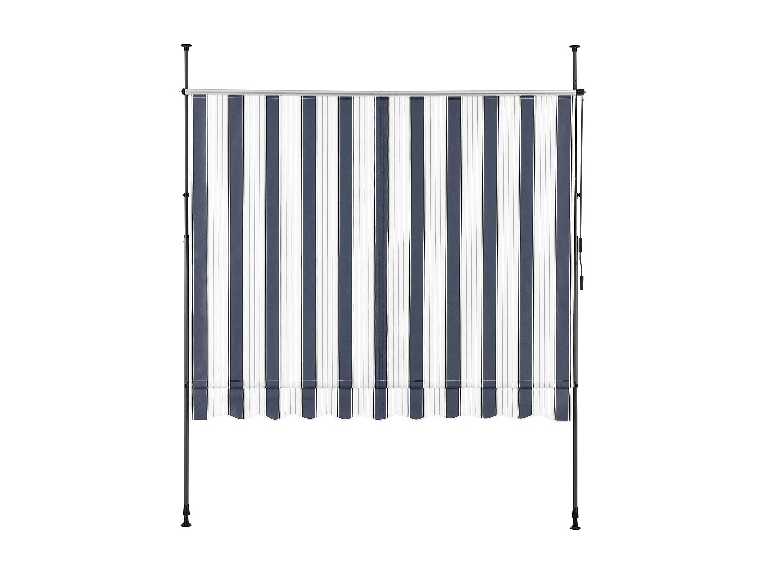 Toldo telescópico acero poliéster 150 x 120 x 200-300 cm azul oscuro blanco 03_0008314