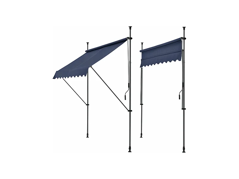 Toldo telescópico em aço poliéster 350 x 120 x 200-300 cm azul escuro 03_0008337