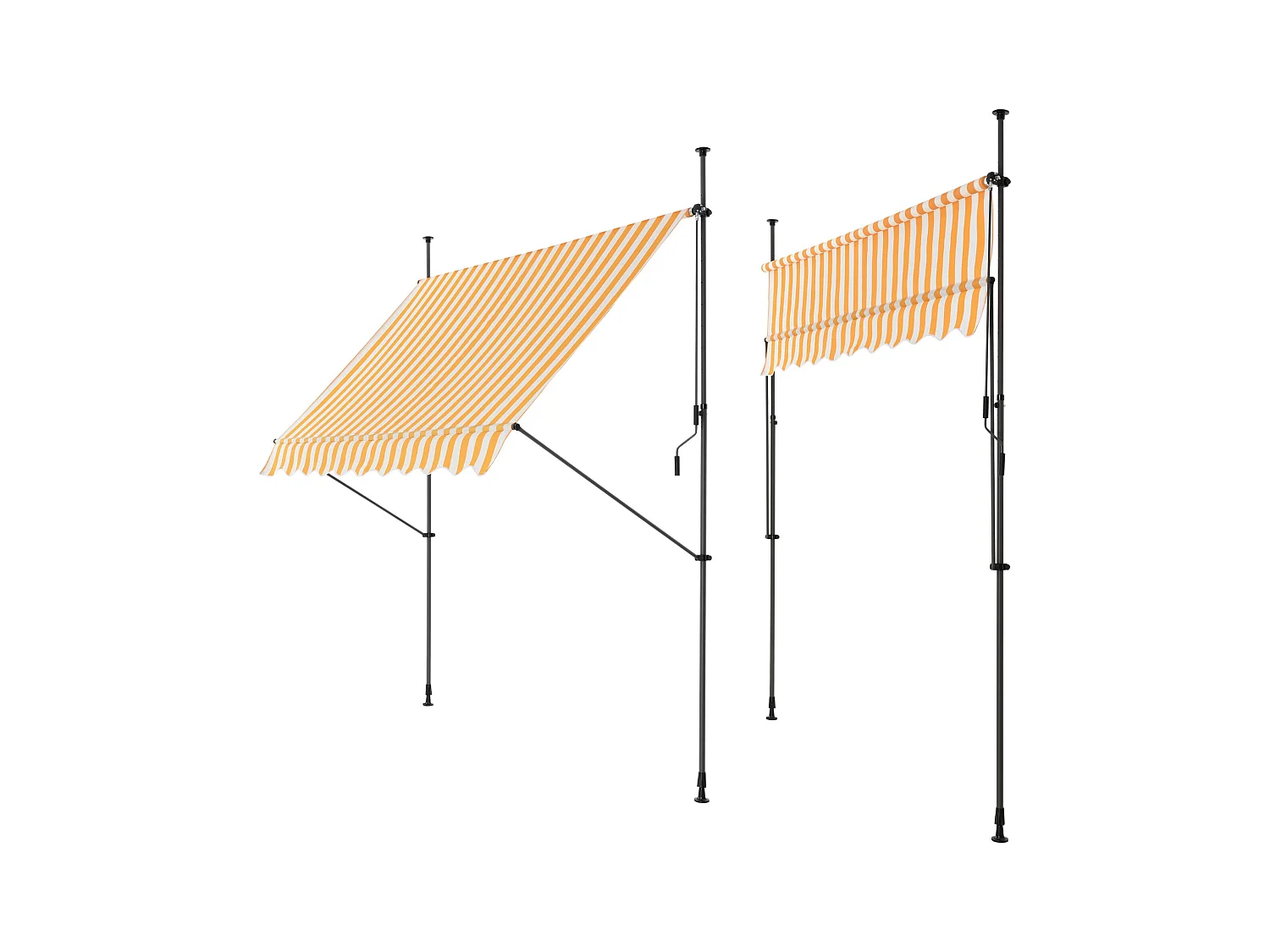 Toldo telescópico aço poliéster 350 x 120 x 200-300 cm amarelo branco 03_0008340