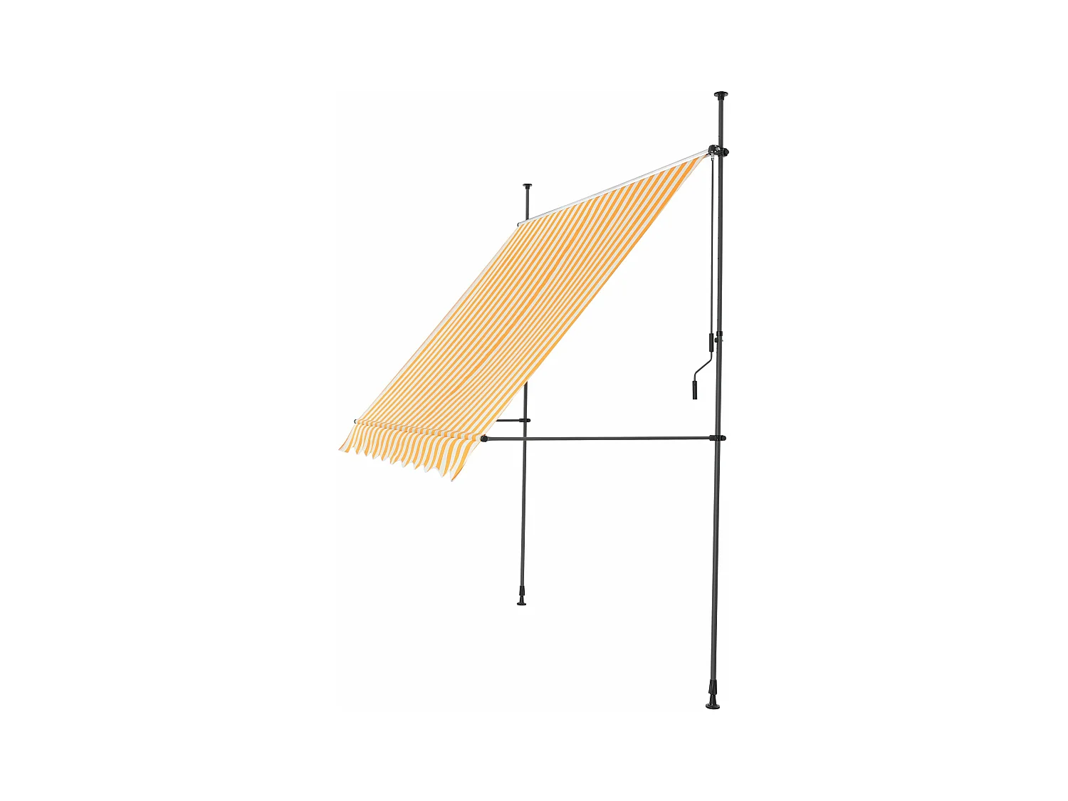 Toldo telescópico aço poliéster 350 x 120 x 200-300 cm amarelo branco 03_0008340