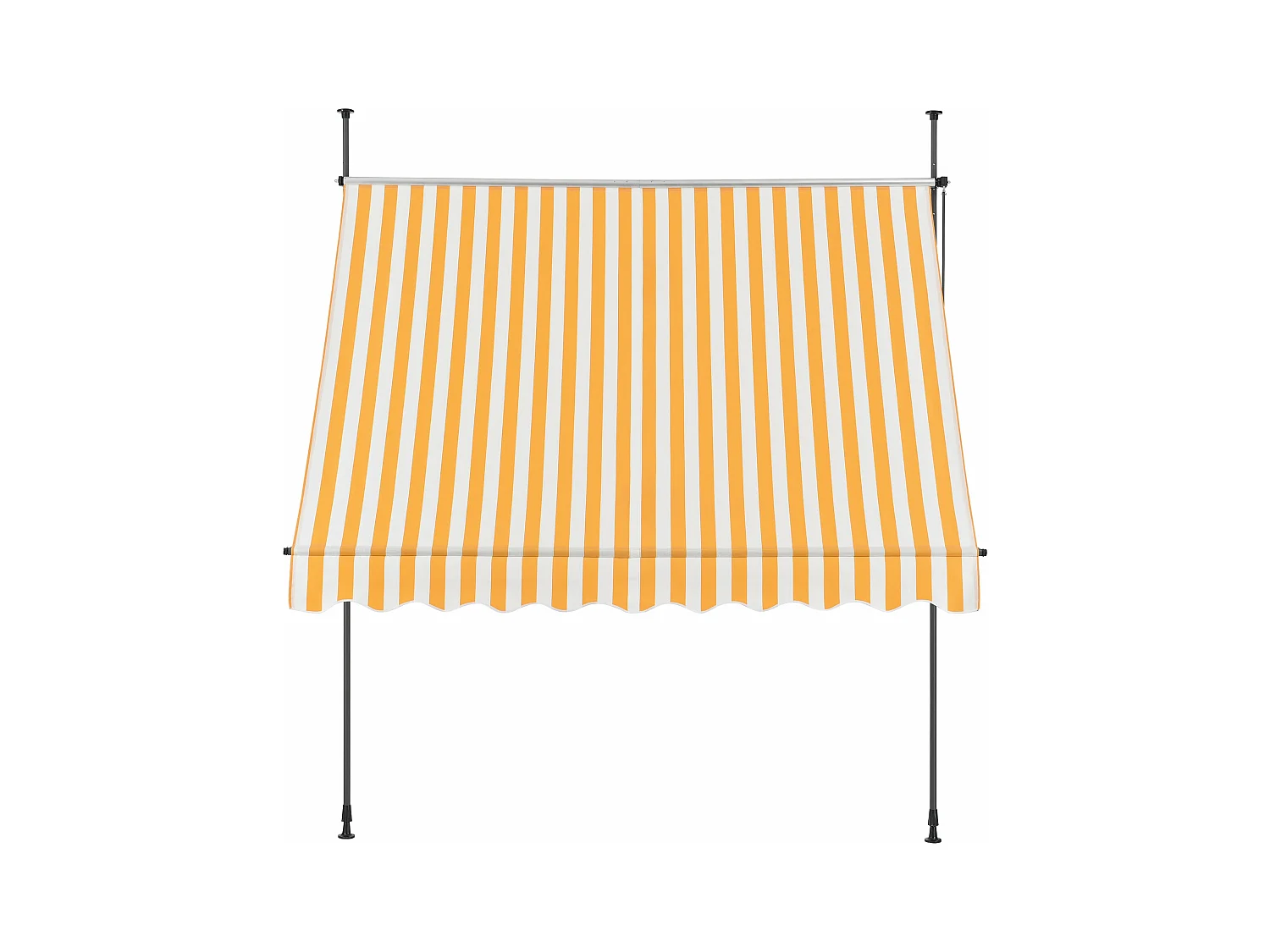 Toldo telescópico aço poliéster 350 x 120 x 200-300 cm amarelo branco 03_0008340