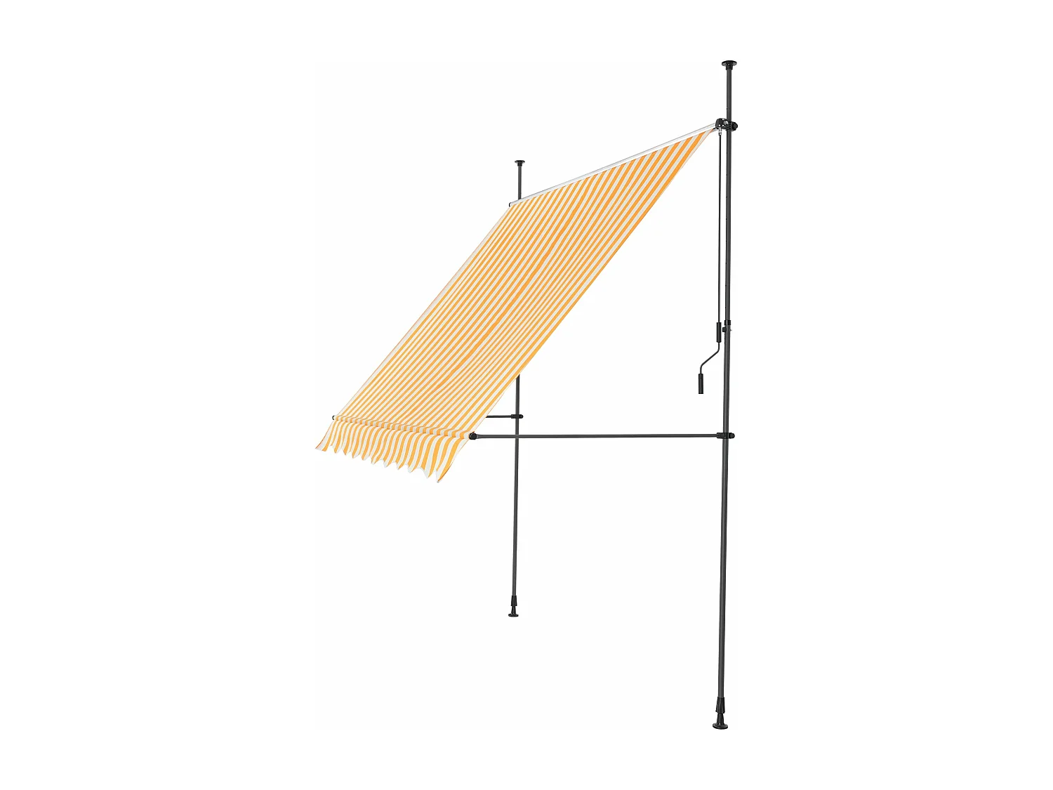 Toldo telescópico aço poliéster 350 x 120 x 200-300 cm amarelo branco 03_0008340