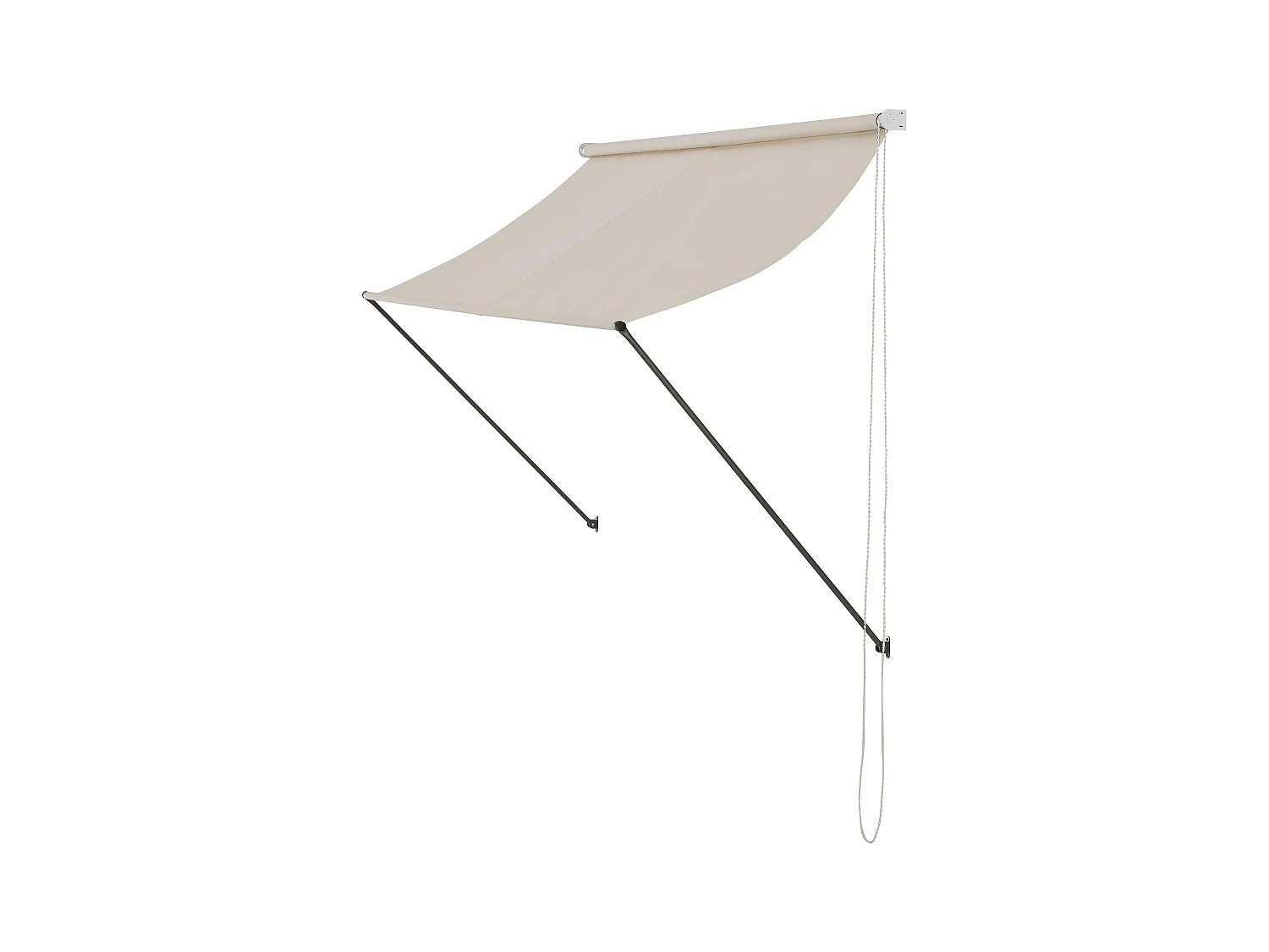 Tenda parasole parasole da fissare a muro struttura in acciaio a scomparsa 400 x 120 cm beige 03_0001115