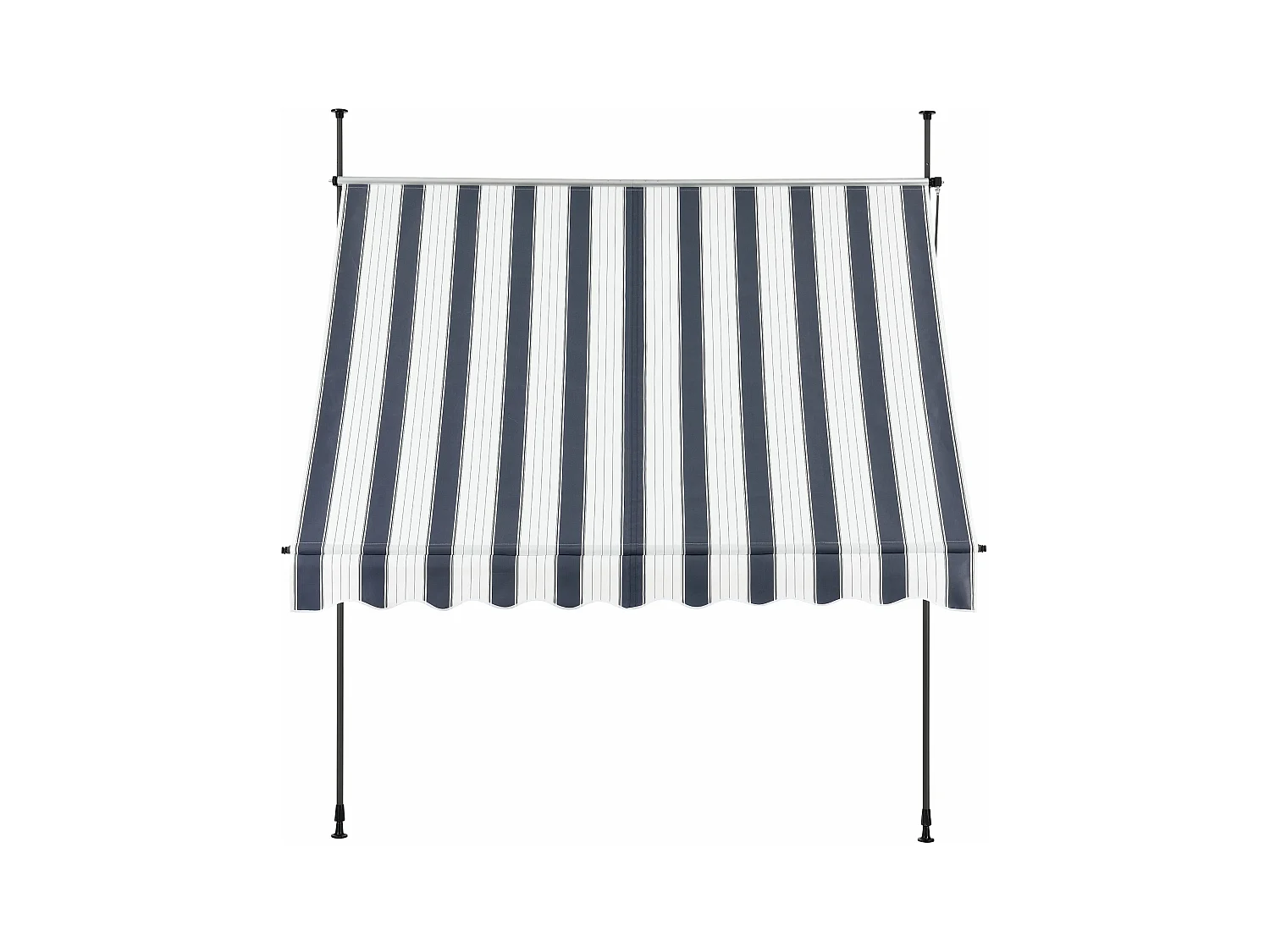 Tenda telescopica in acciaio poliestere 200 x 120 x 200-300 cm blu scuro bianco 03_0008320