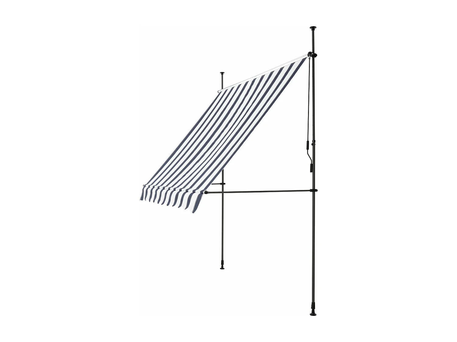 Tenda telescopica in acciaio poliestere 200 x 120 x 200-300 cm blu scuro bianco 03_0008320