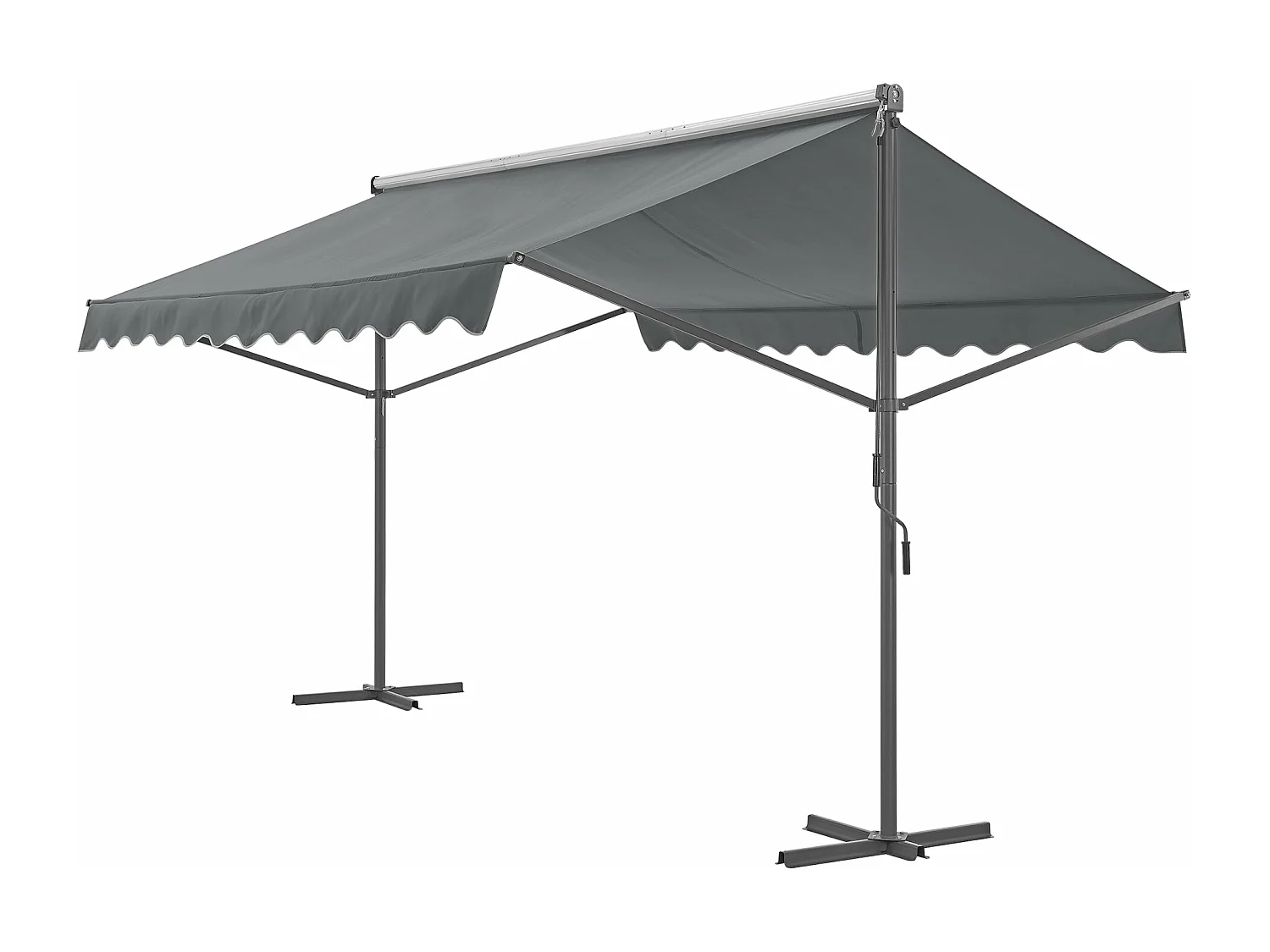 Tenda autoportante a doppia pendenza 300 x 300 x 260 cm grigio scuro 03_0008292