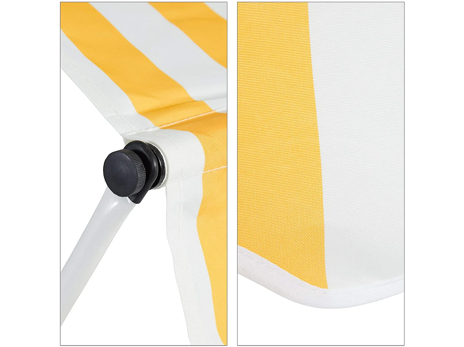 Tenda da balcone telescopica a manovella altezza regolabile in acciaio poliestere resistente ai raggi UV 200 x 120 cm bianco e giallo 13_0001619_6