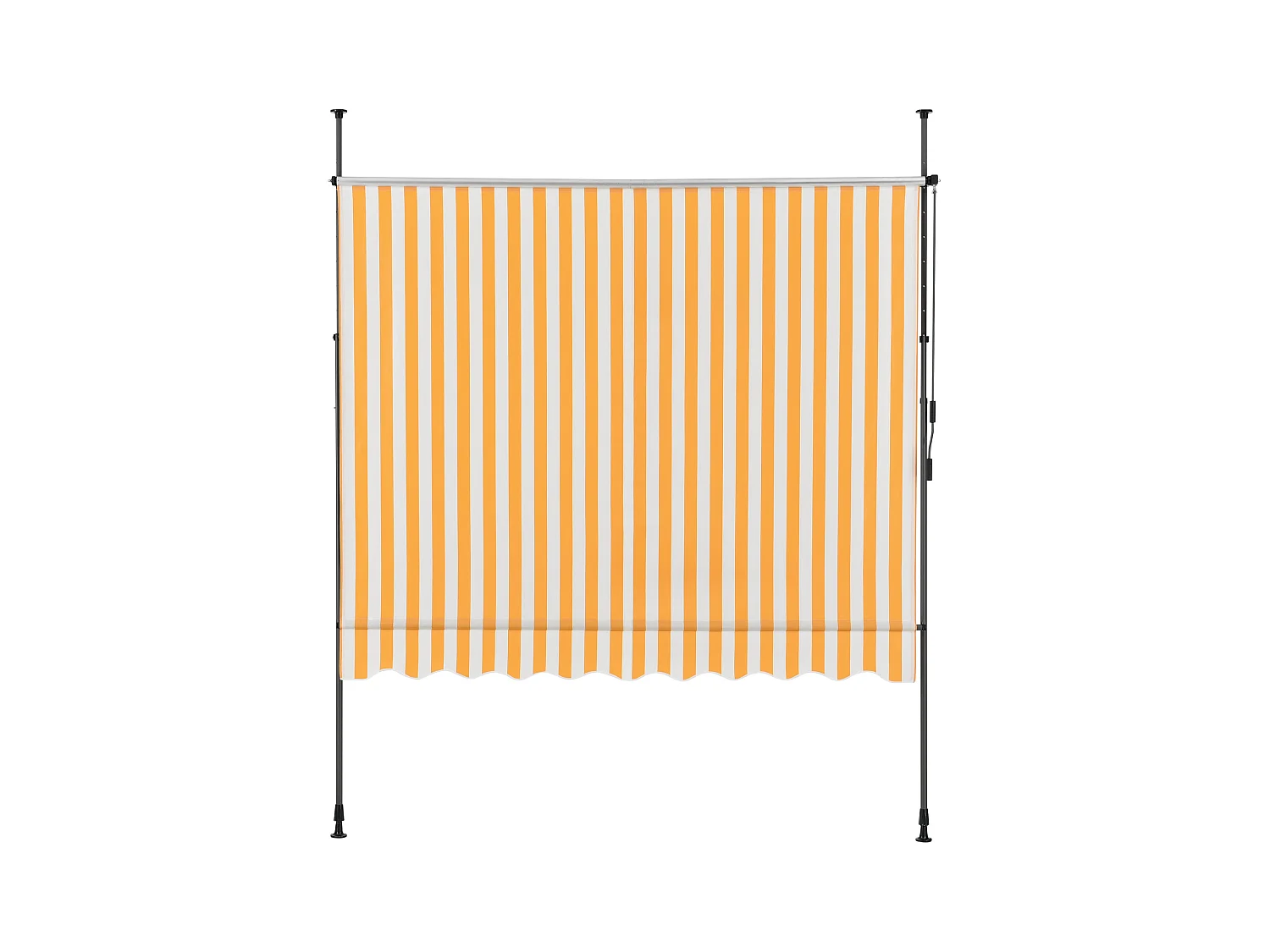 Toldo telescópico em aço poliéster 400 x 120 x 200-300 cm amarelo branco 03_0008346
