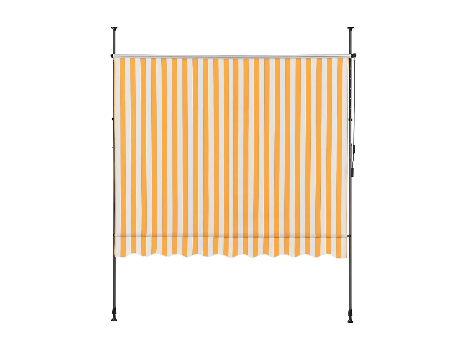 Tenda telescopica in acciaio poliestere 400 x 120 x 200-300 cm giallo bianco 03_0008346