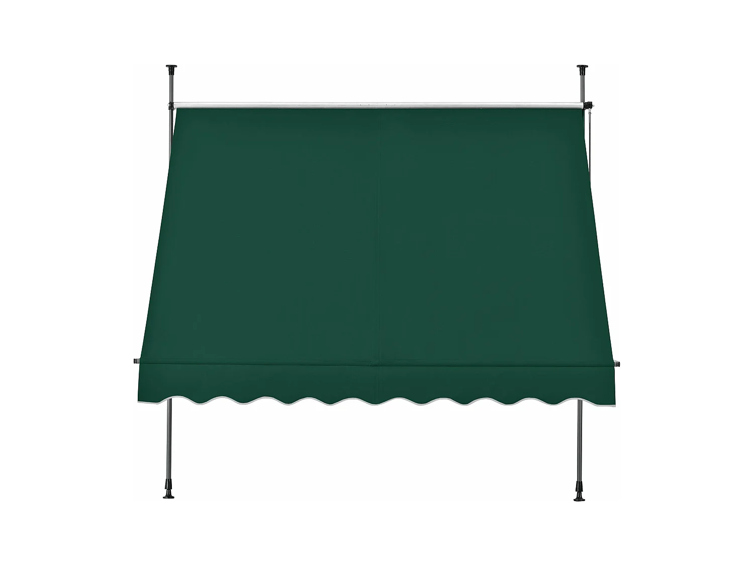 Toldo telescópico em aço poliéster 350 x 120 x 200-300 cm verde escuro 03_0008342