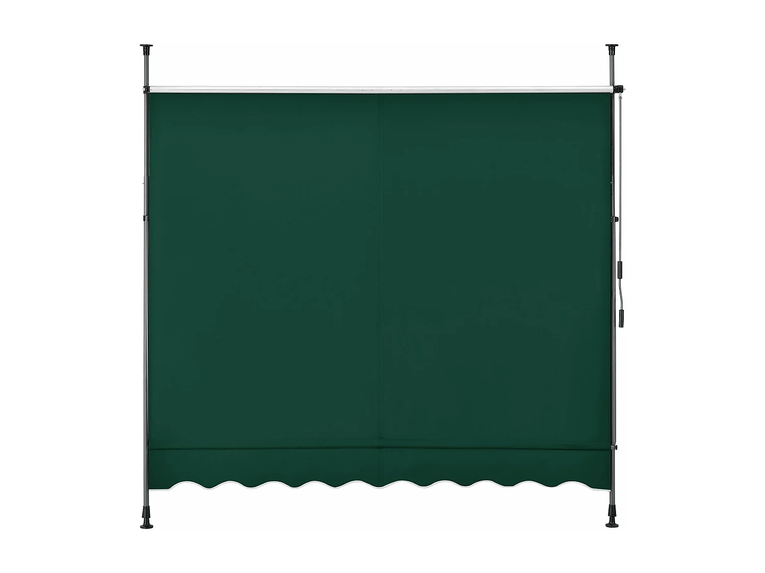 Toldo telescópico em aço poliéster 350 x 120 x 200-300 cm verde escuro 03_0008342