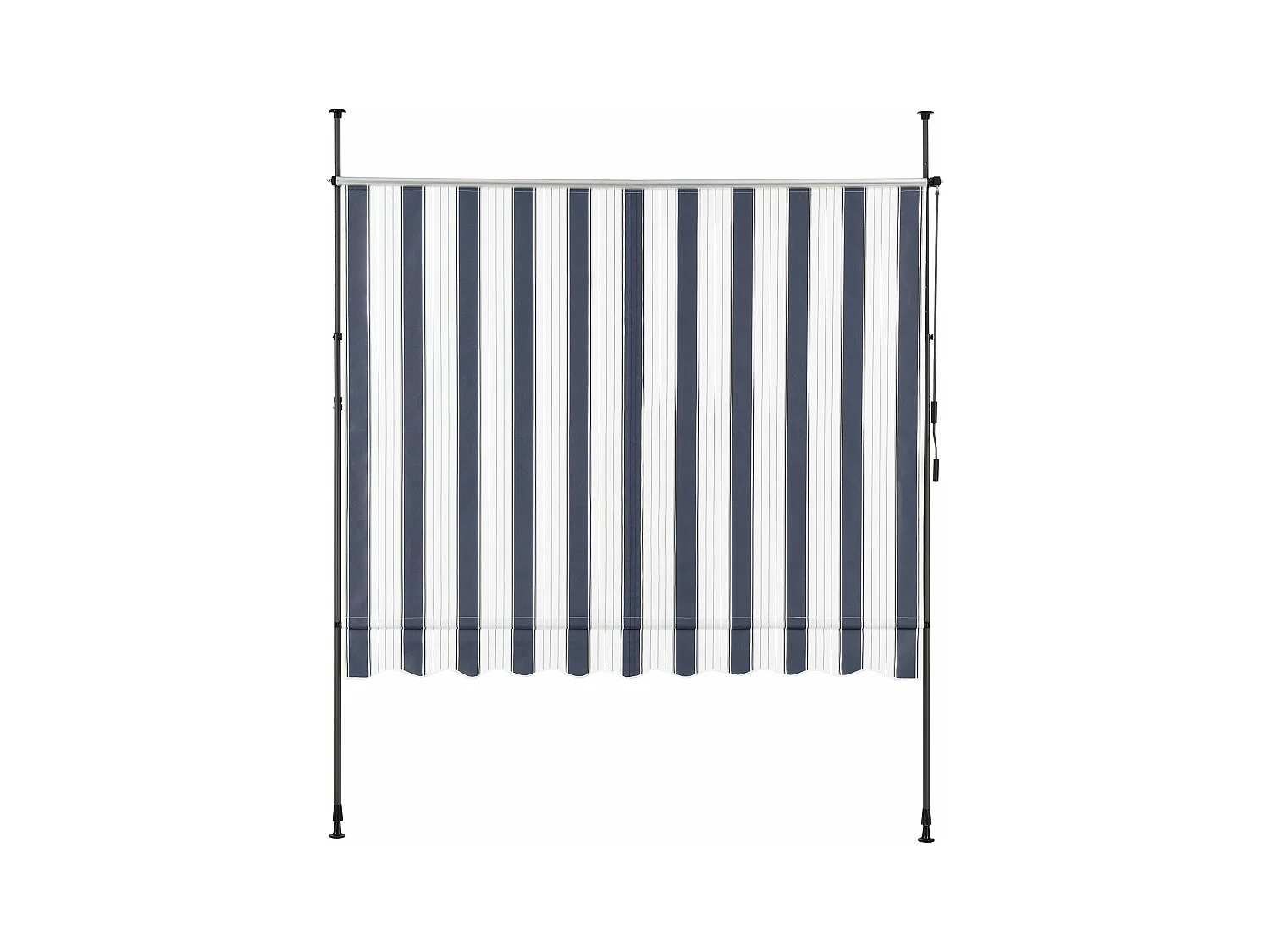 Store banne téléscopique acier blanche 350 x 120 x 200 cm 03_0008338