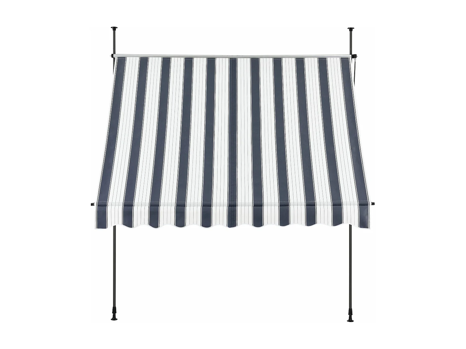 Toldo telescópico aço poliéster 350 x 120 x 200-300 cm azul escuro branco 03_0008338