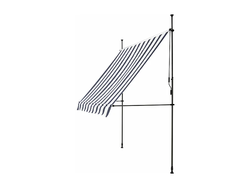 Store banne téléscopique acier blanche 300 x 120 x 200 cm 03_0008332