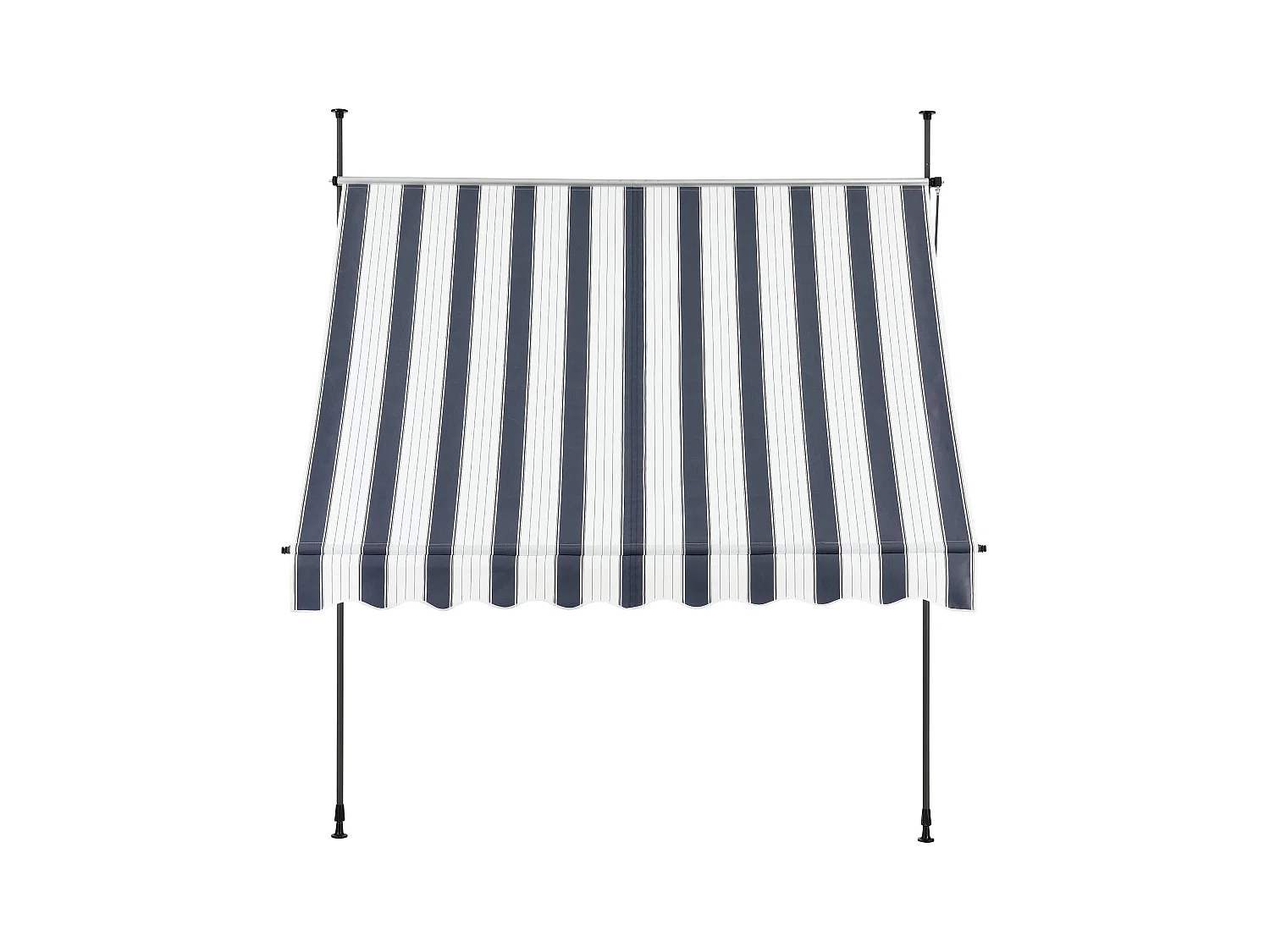 Tenda telescopica in acciaio poliestere 400 x 120 x 200-300 cm blu scuro bianco 03_0008344