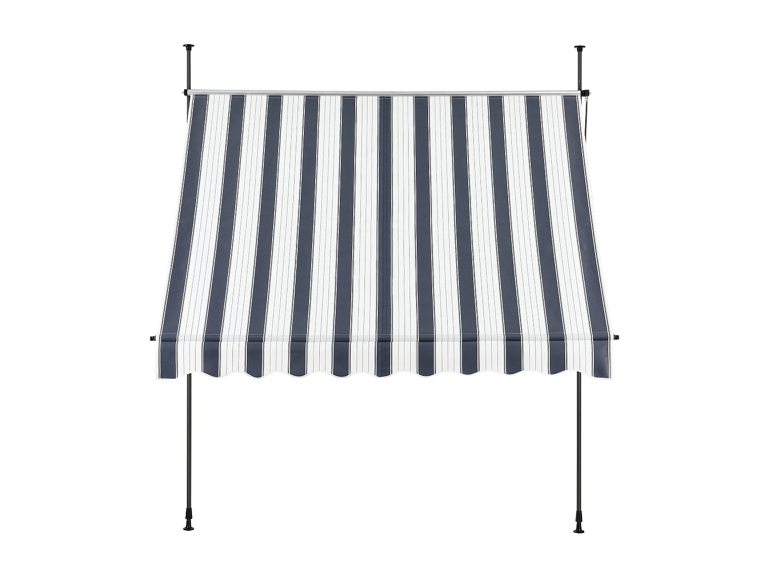 Tenda telescopica in acciaio poliestere 400 x 120 x 200-300 cm blu scuro bianco 03_0008344