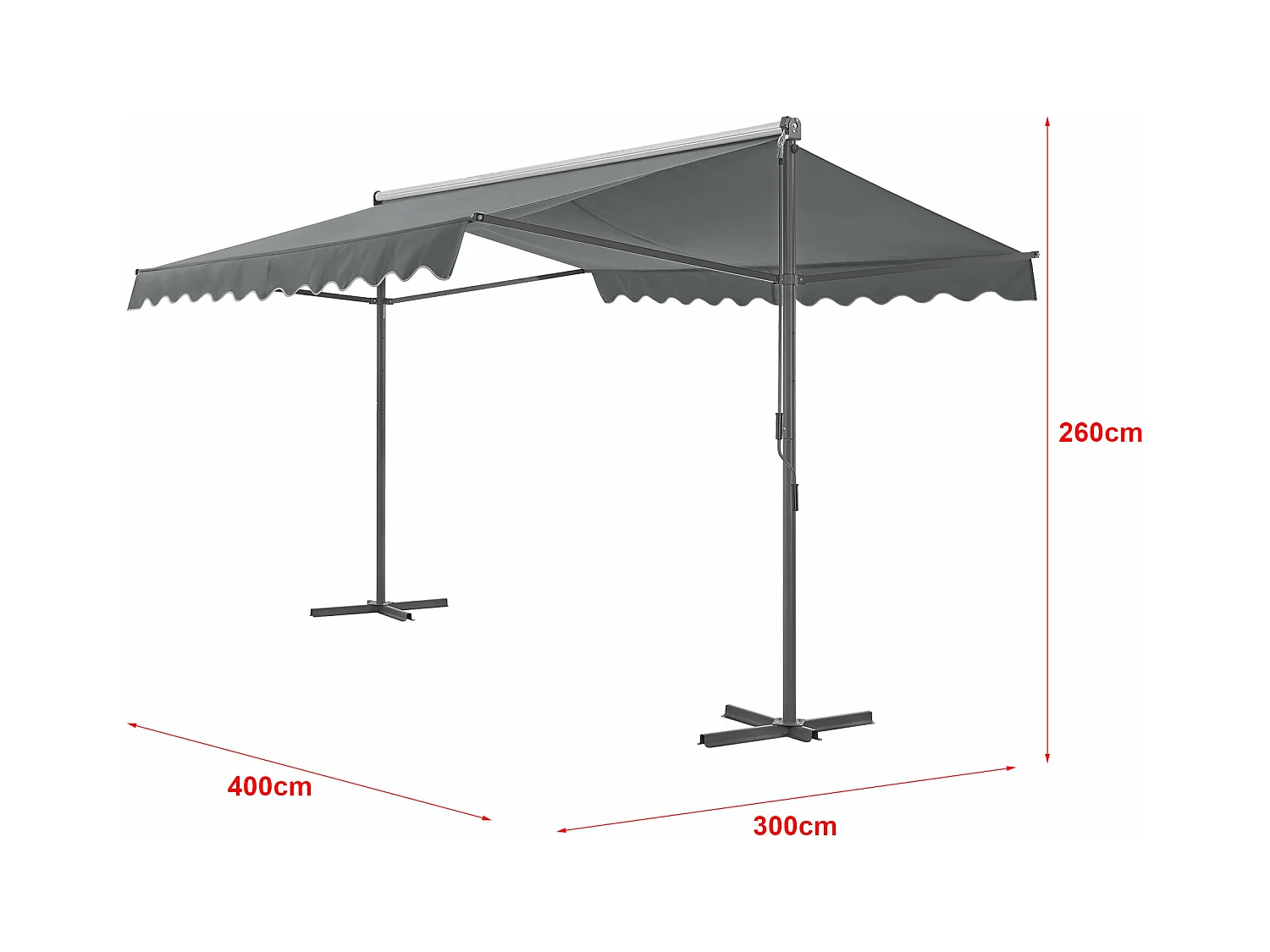 Store banne autoportant à grise 400 x 300 x 260 cm 03_0008294