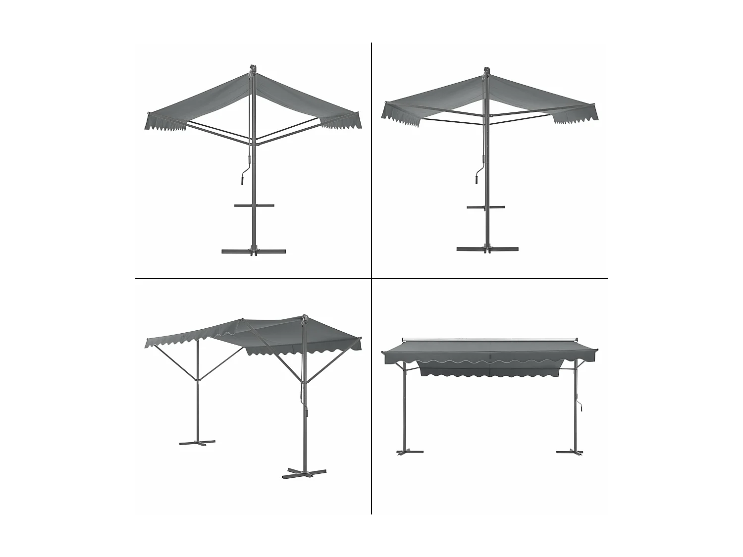 Tenda autoportante a doppia pendenza 400 x 300 x 260 cm grigio scuro 03_0008294