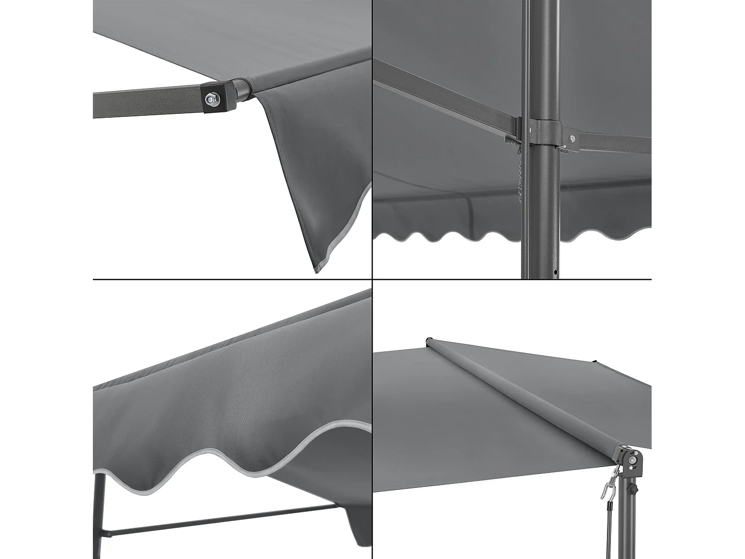 Tenda autoportante a doppia pendenza 400 x 300 x 260 cm grigio scuro 03_0008294