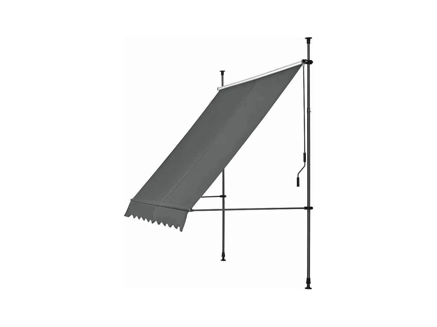 Ombrellone in metallo e poliestere altezza variabile 400 x 120 x 200-300 cm grigio 03_0001120