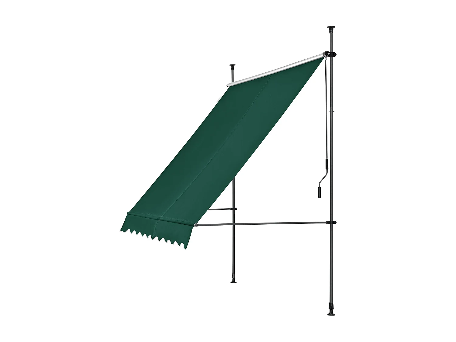 Toldo telescópico em aço poliéster 250 x 120 x 200-300 cm verde escuro 03_0008330