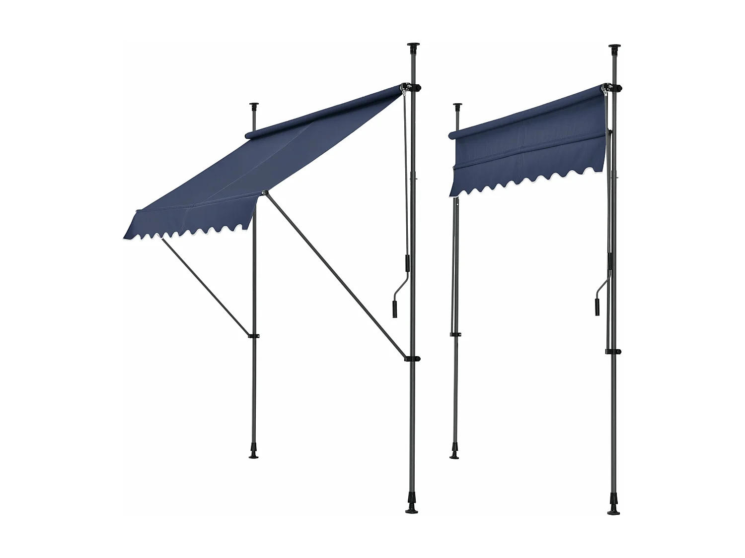 Tenda telescopica in acciaio poliestere 150 x 120 x 200-300 cm blu scuro 03_0008313